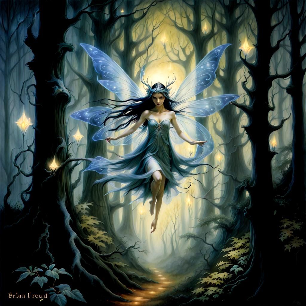 Ethereal Fairy Flight in Glowing Forest