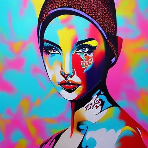 Barbie Woman in Graffiti Splash Art Style
