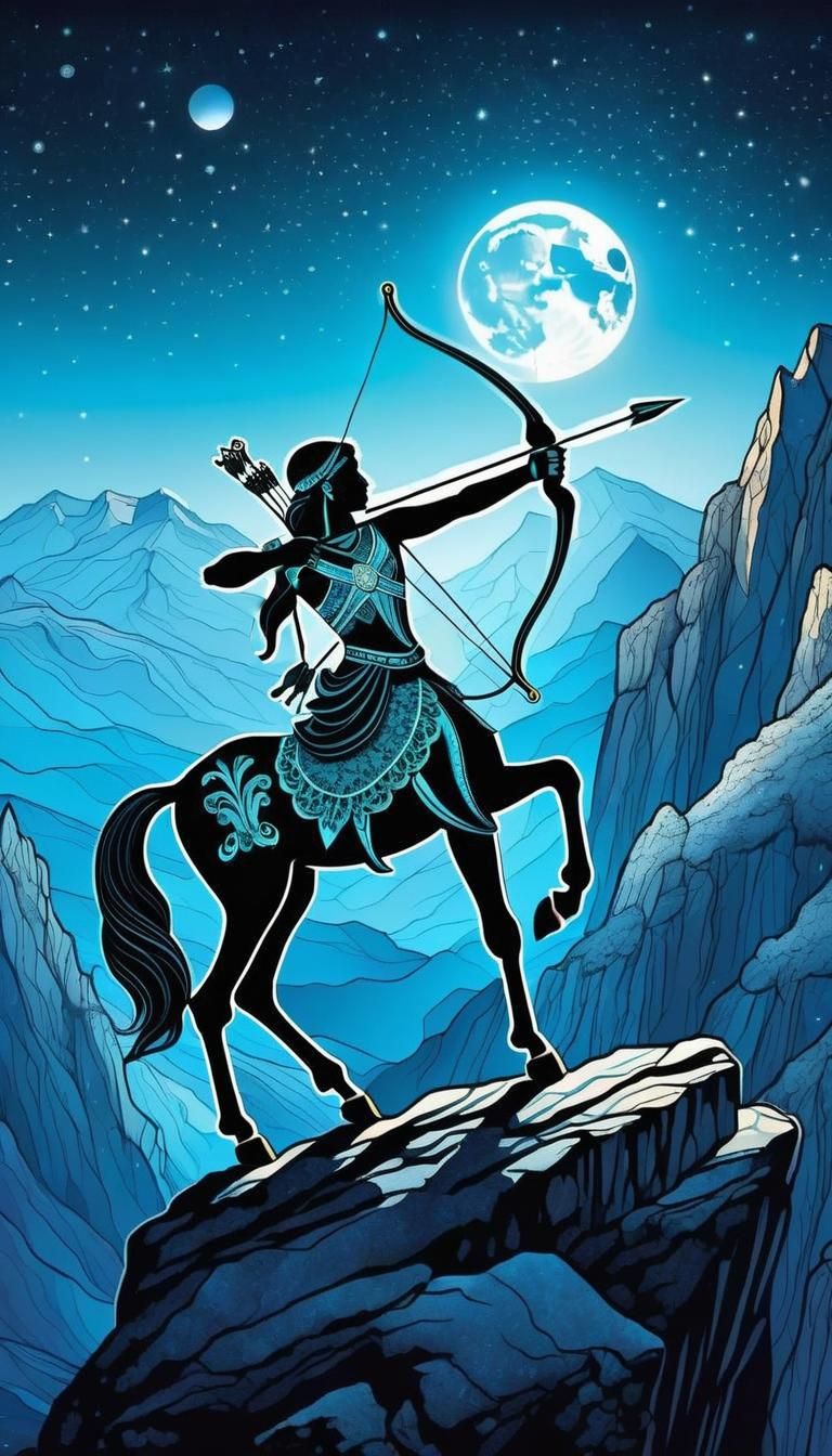 Opalescent Centaur Archer on Rocky Mountain