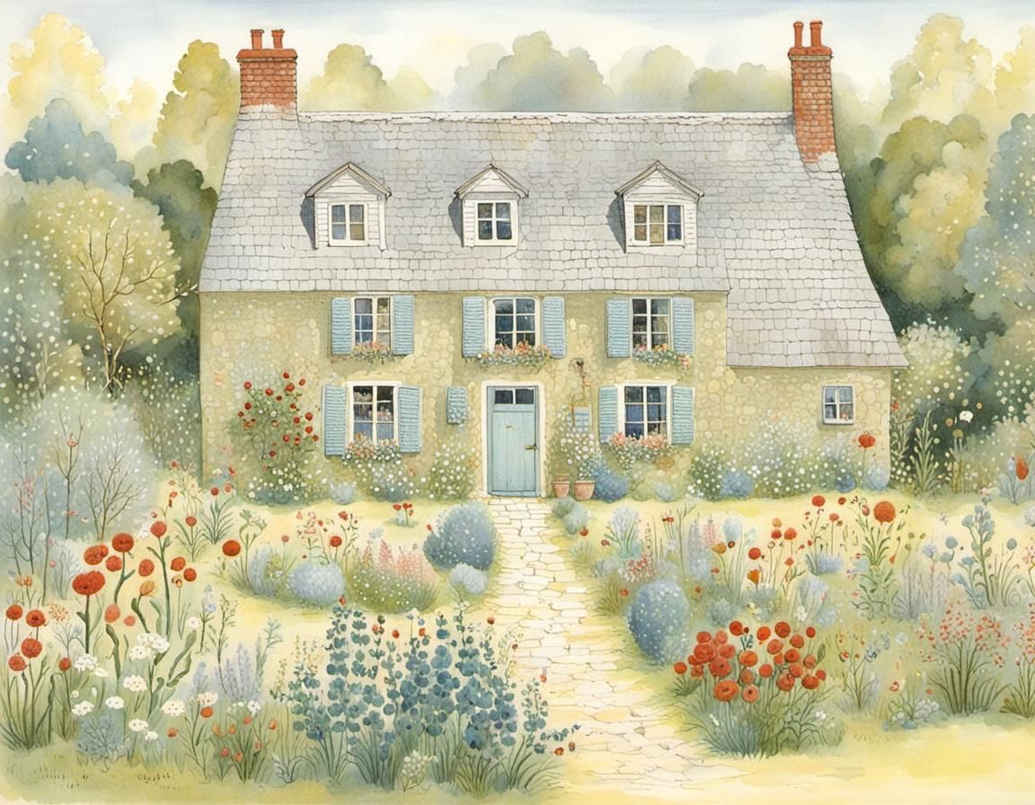 Cozy Home Interior: Botanical Vintage Illustration