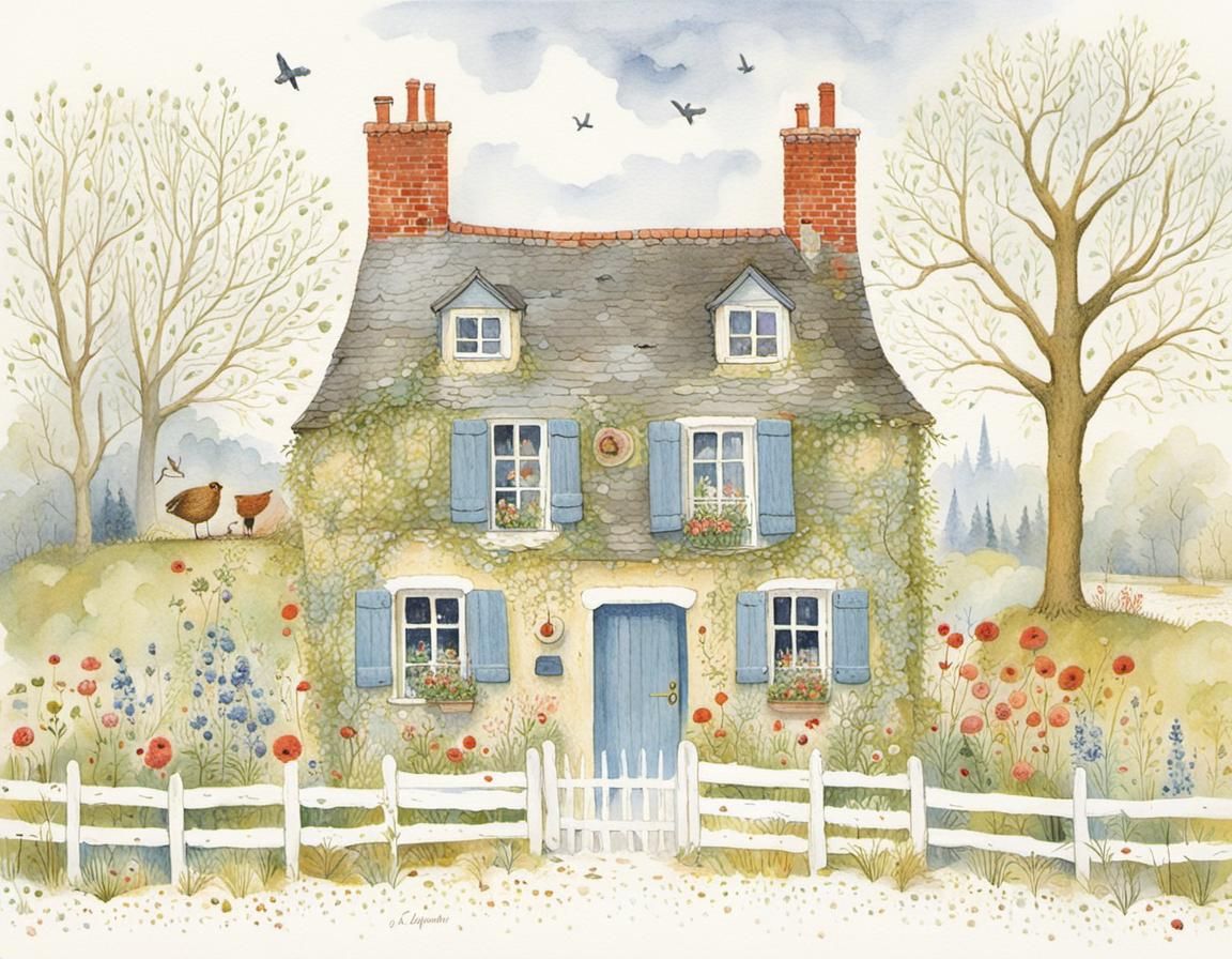 Vintage Cozy Home Illustration