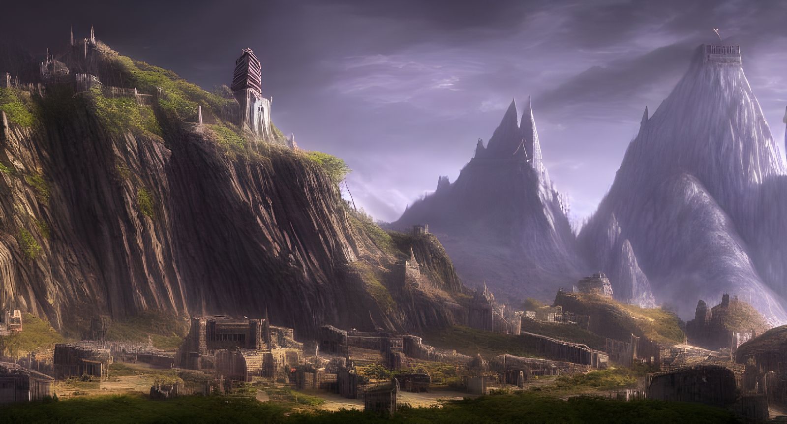 Epic Minas Tirith Cavern: Fantasy Concept Art