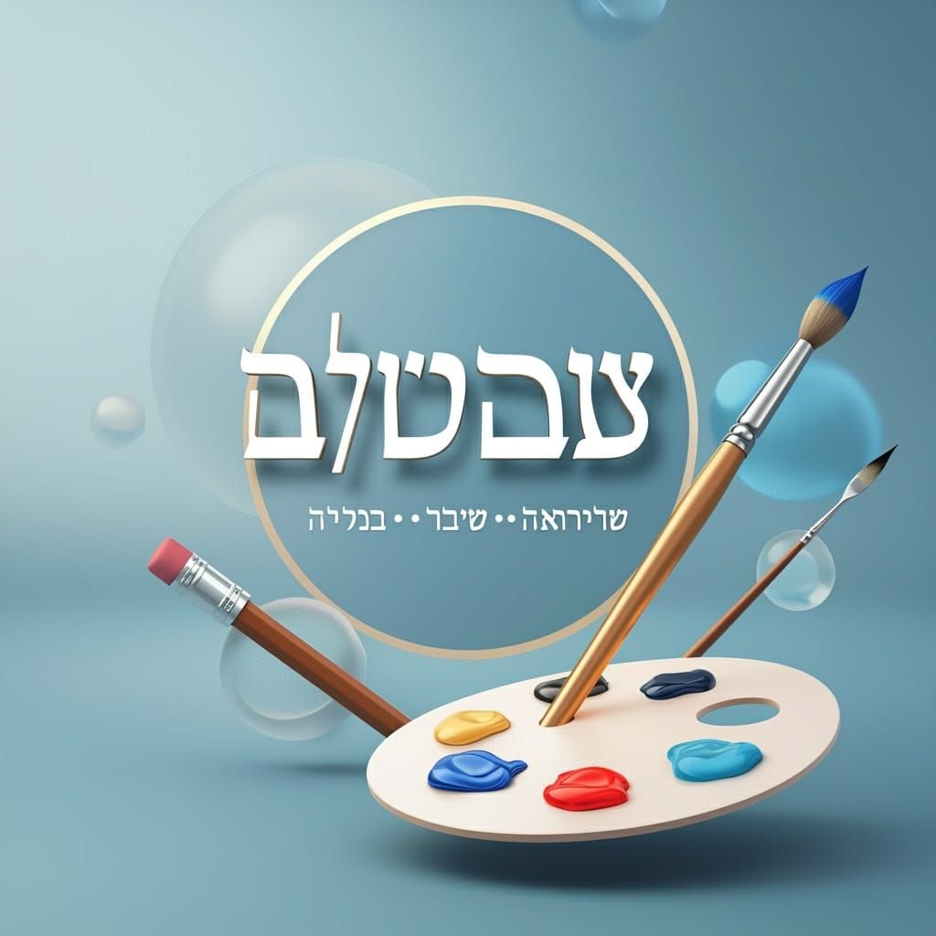 Job Posting with Hebrew Text in Digital Art Style