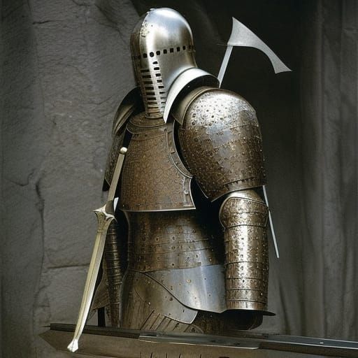 Medieval Knight Carved in Stone: A Digital Masterpiece