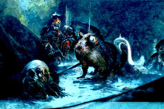 Sinister Giant Rats in Subterranean Gloom: Ethereal Fantasy