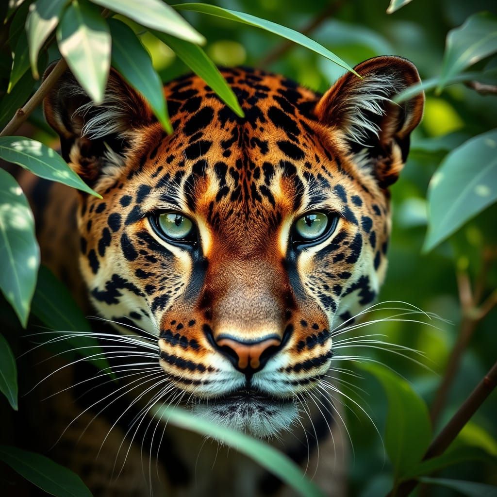 Panther in Lush Jungle Landscape