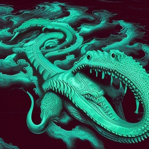Hyperrealistic Leviathan: Sea Serpent of Chaos