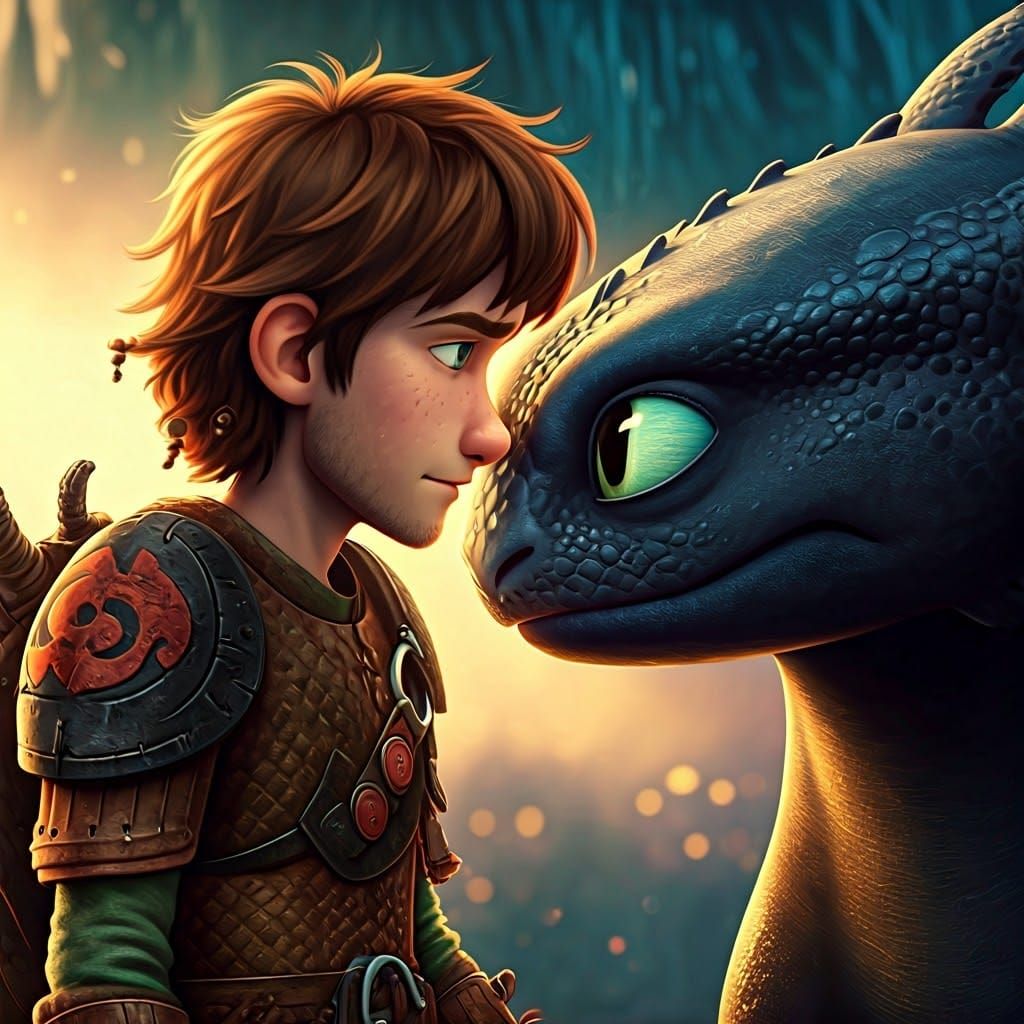 Viking Hiccup and Toothless Share a Moment of Trust in Encha...