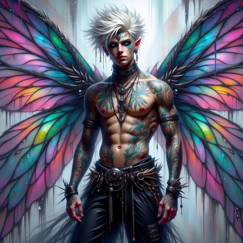 Majestic Fairy Punk Male in Enchanted Realm