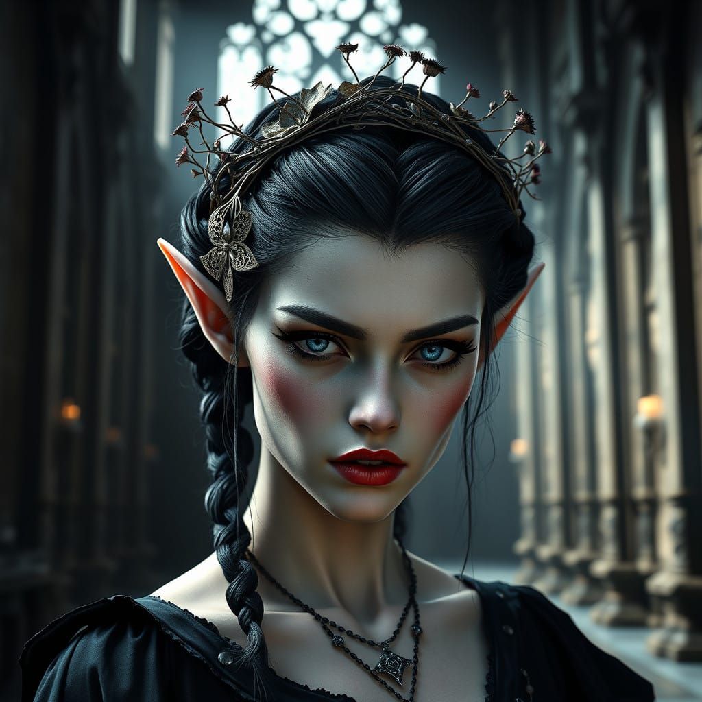 Ethereal Vampire Queen in Dark Castle Realm