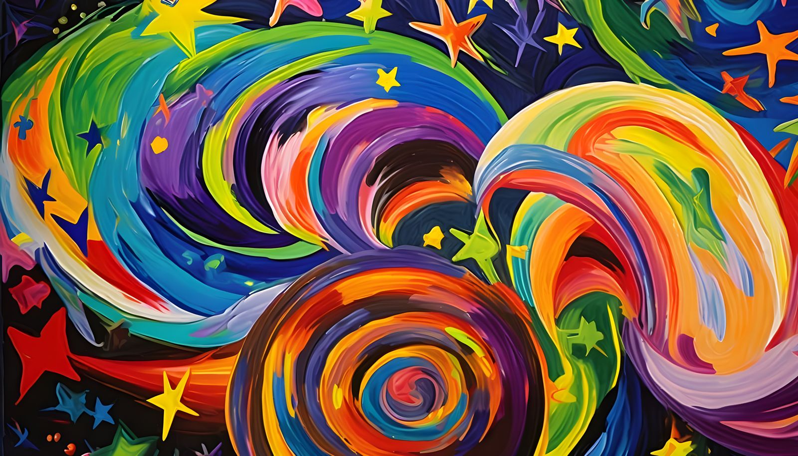 Vast Helical Vortex Maelstroms of Paint and Plasma Stars