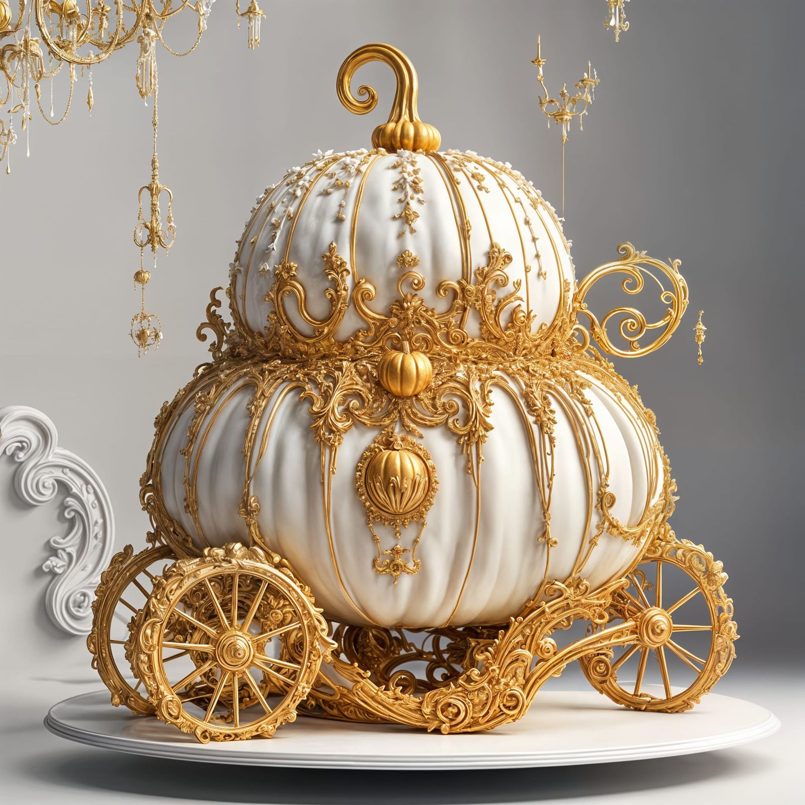 Opulent Cinderella Carriage Cake in Paris