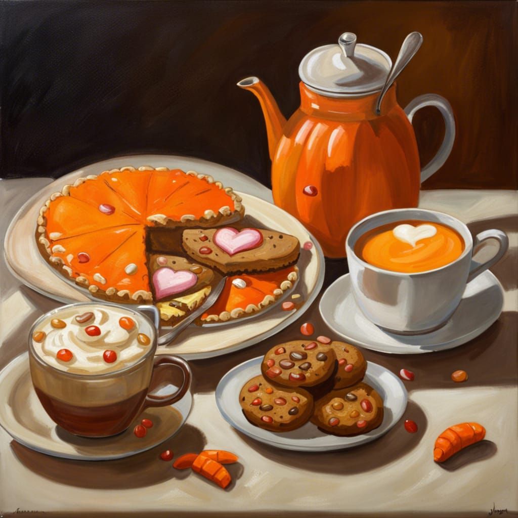 Halloween Still Life in Oil Painting Style