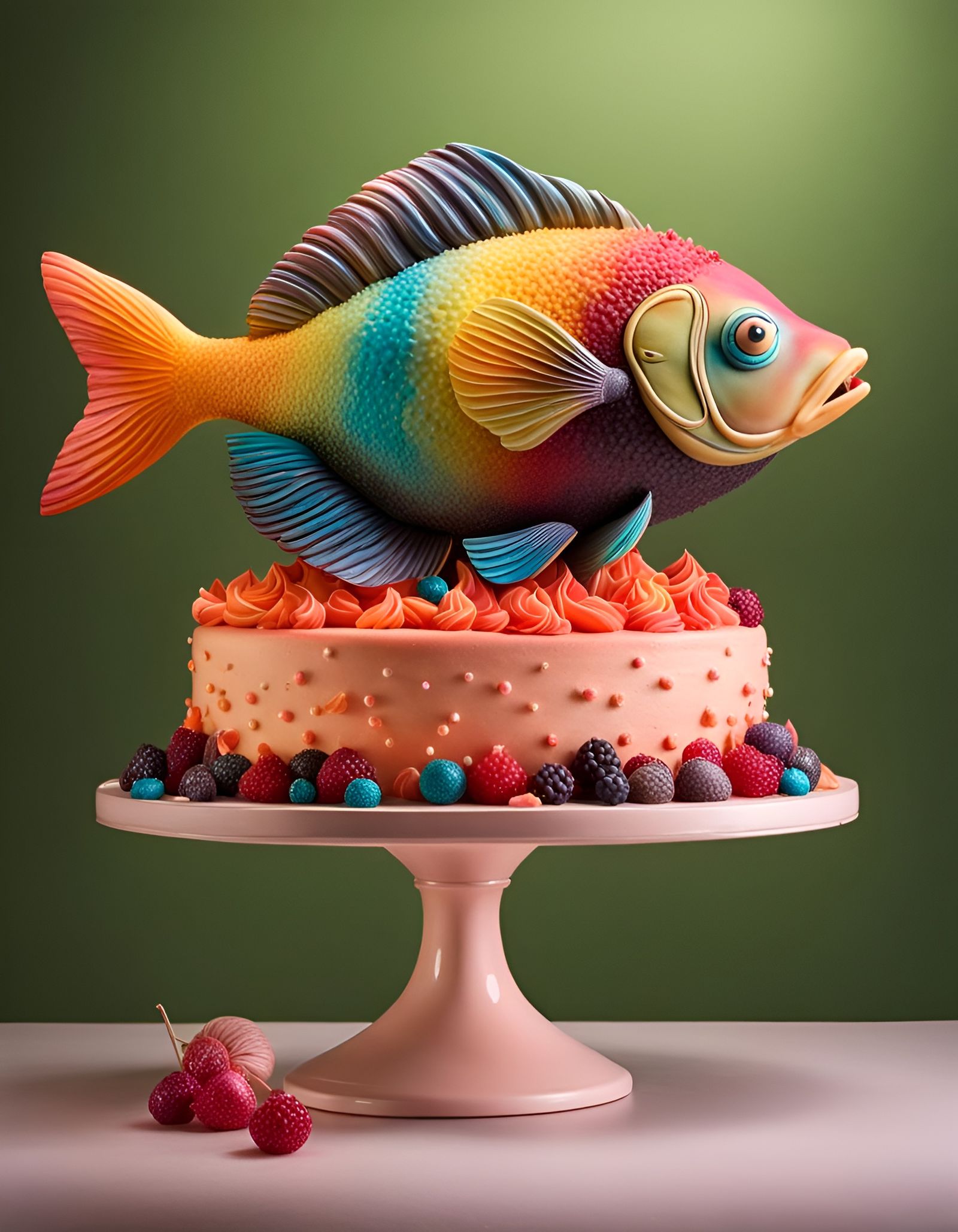 Elaborate Cake Sculpture in Advertising Photoshoot Style