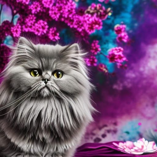 Hyperrealistic Persian Cat with Vintage Journal