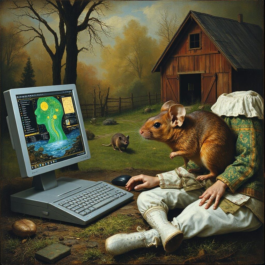 Computer Mouse Meets Barn Mouse: Tech vs Nature Art
