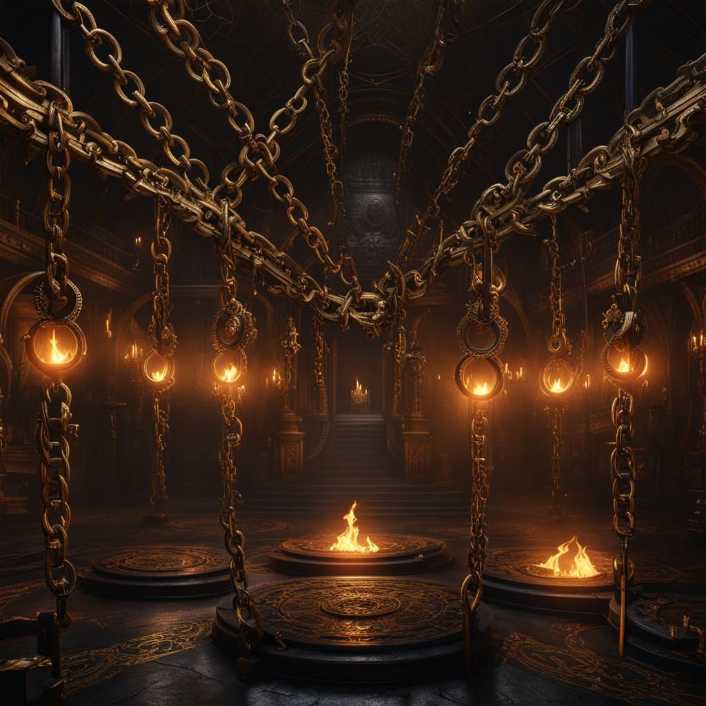 Demonic Chains: Fantasy Concept Art in 8K