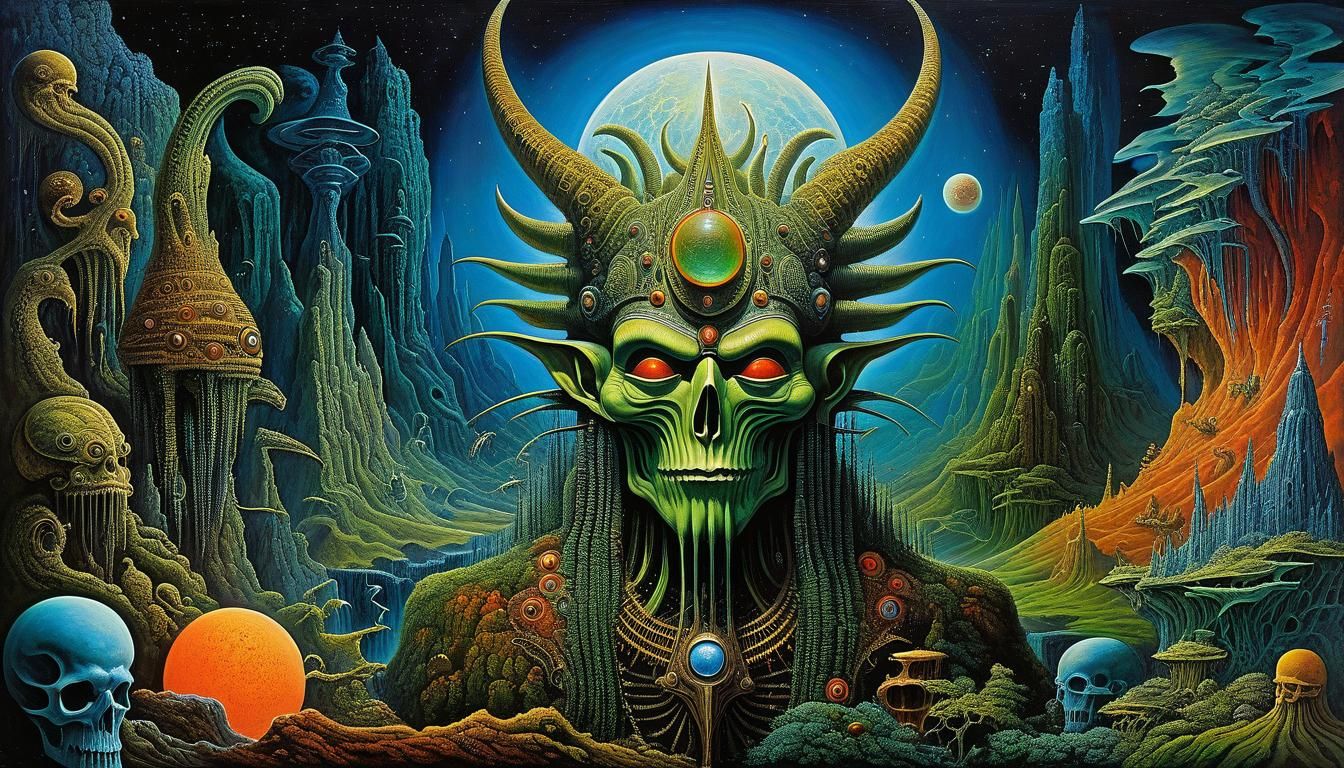 Psychedelic Space Fantasy in Cyberpunk Style