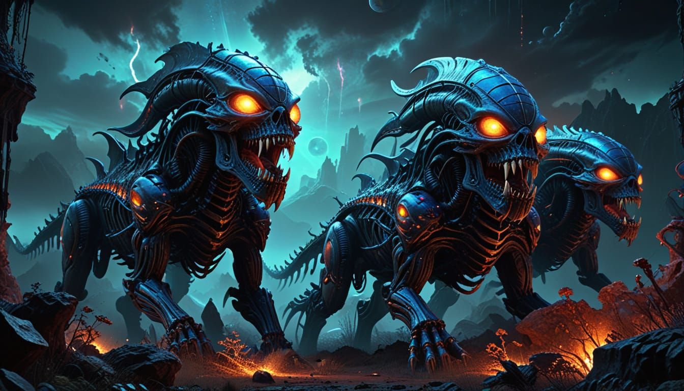 Ferali Beast of Bone Armor in Cosmic Landscape