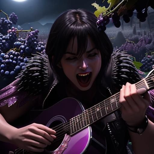 Screaming Grape Guitarist: Digital Matte Painting