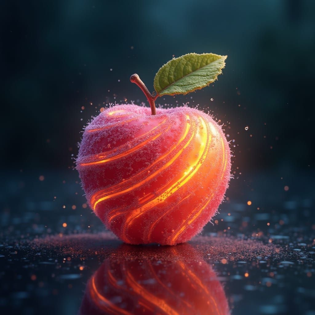Vibrant Apple Radiates Ethereal Magic