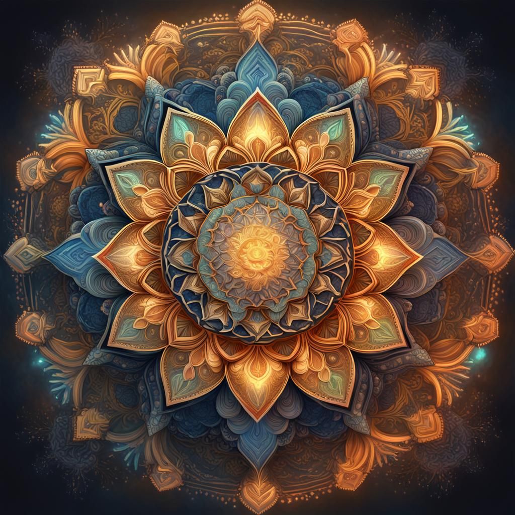 Intricate Mandala Representing Unity in a Fantastical Realm