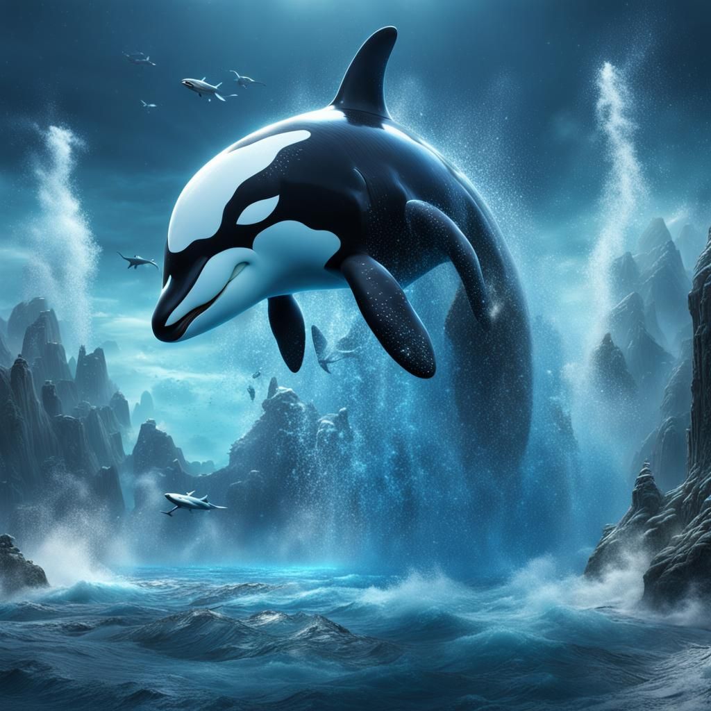 Celestial Orca: Blue Essence and Water Effects