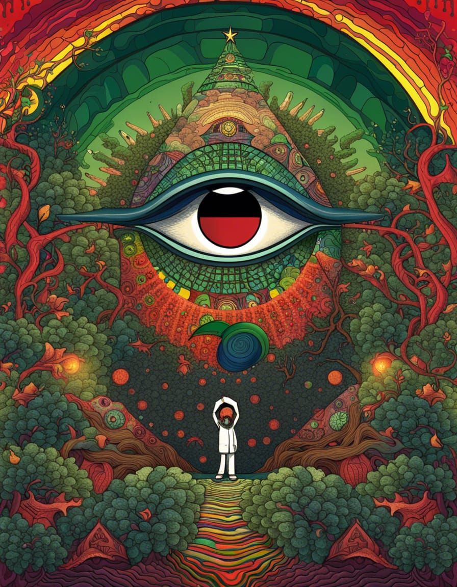 Psychedelic Alien DJ in Palestinian Forest