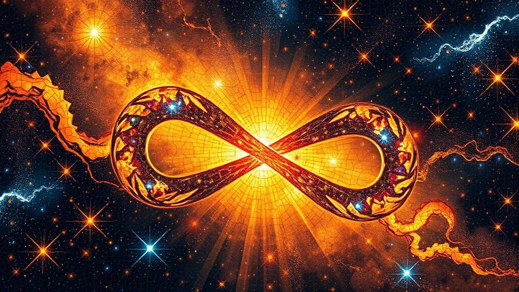 Eternal Infinity Hero in Cosmic Mosaic Art