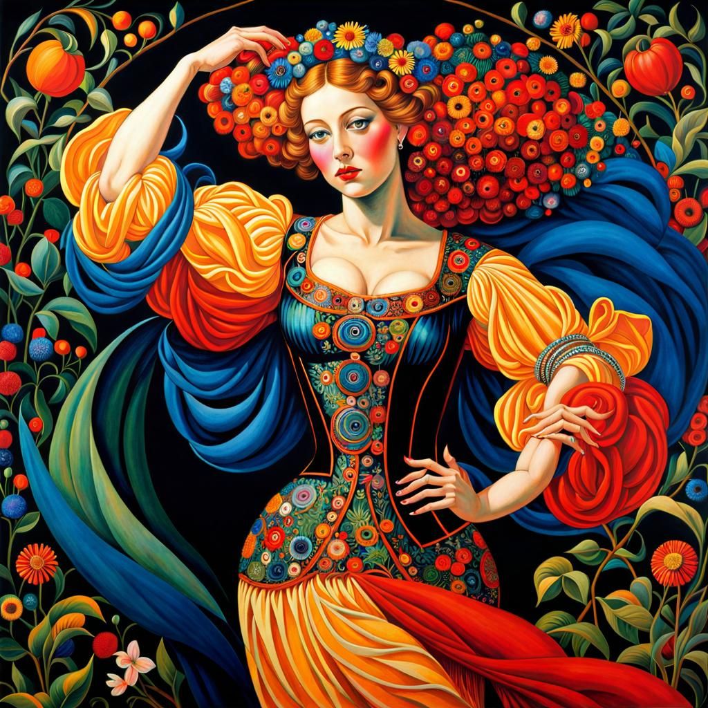 Luminous Dancer in Maximalist Style