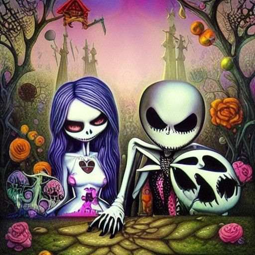 Jack and Sally in Hippie Pop-Art Wonderland