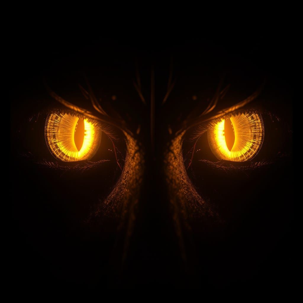 Majestic Golden Eyes in Dark Fantasy Art