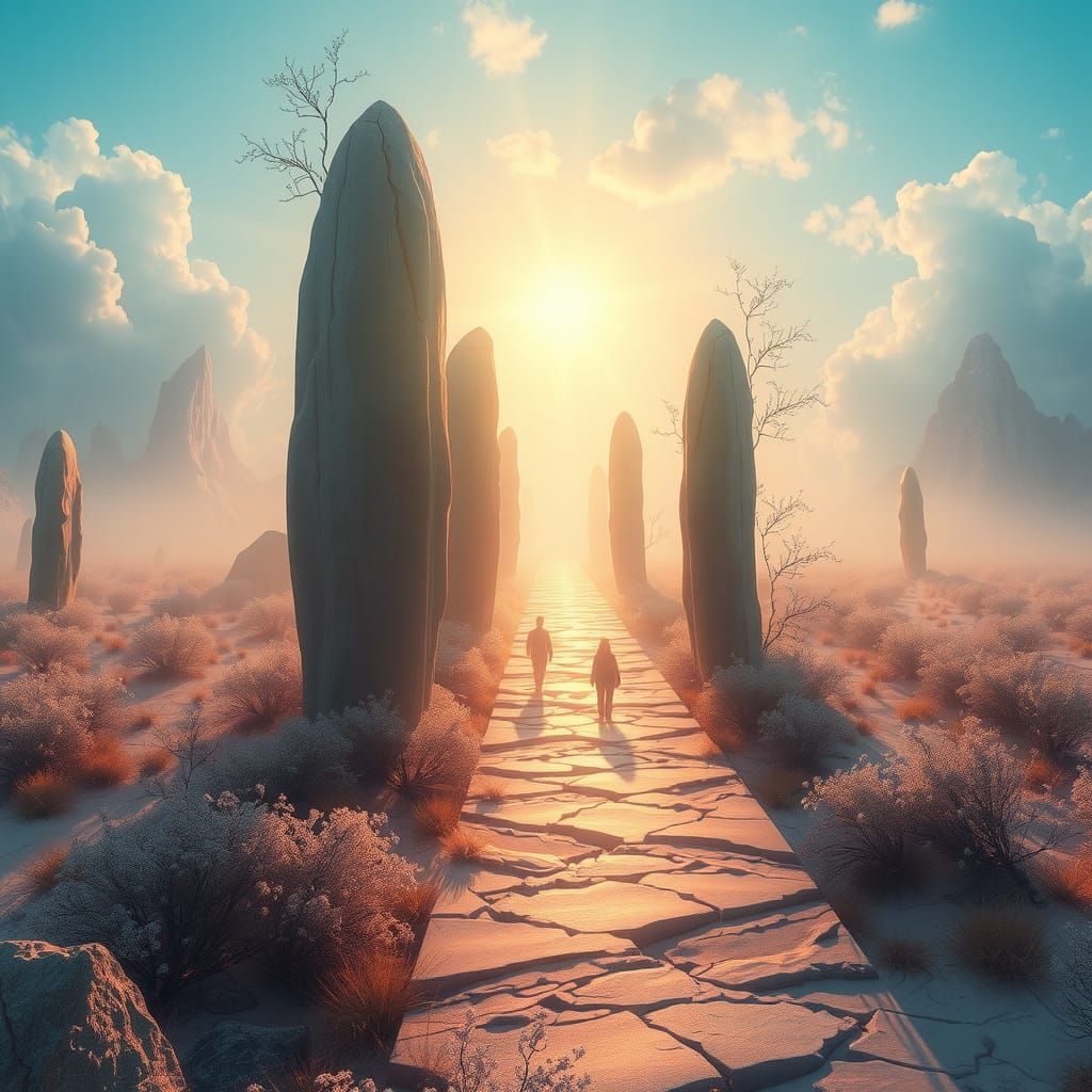 Surreal Dreamscape: Endless Ethereal Paths in High Definitio...