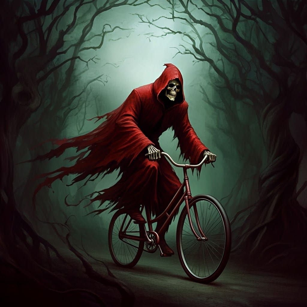 Death Rides a Bicycle in Dark Gothic Fantasy