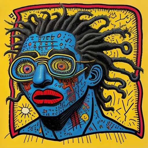 Magic School Bus in Abstract Expressionism Style