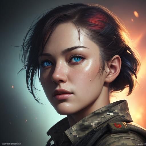 Dramatic Military Concept Art in Hyperrealistic Style