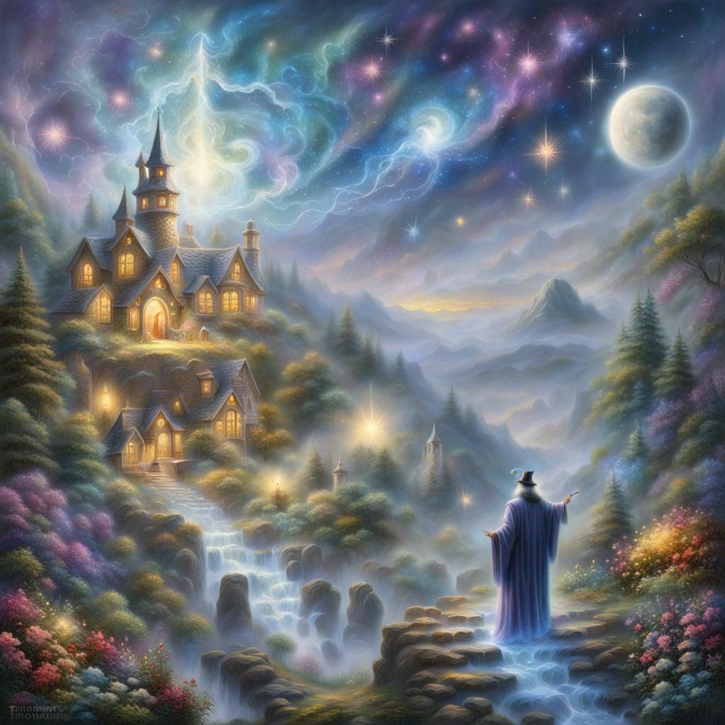 Cosmic Wizard with Celestial Magic Powers