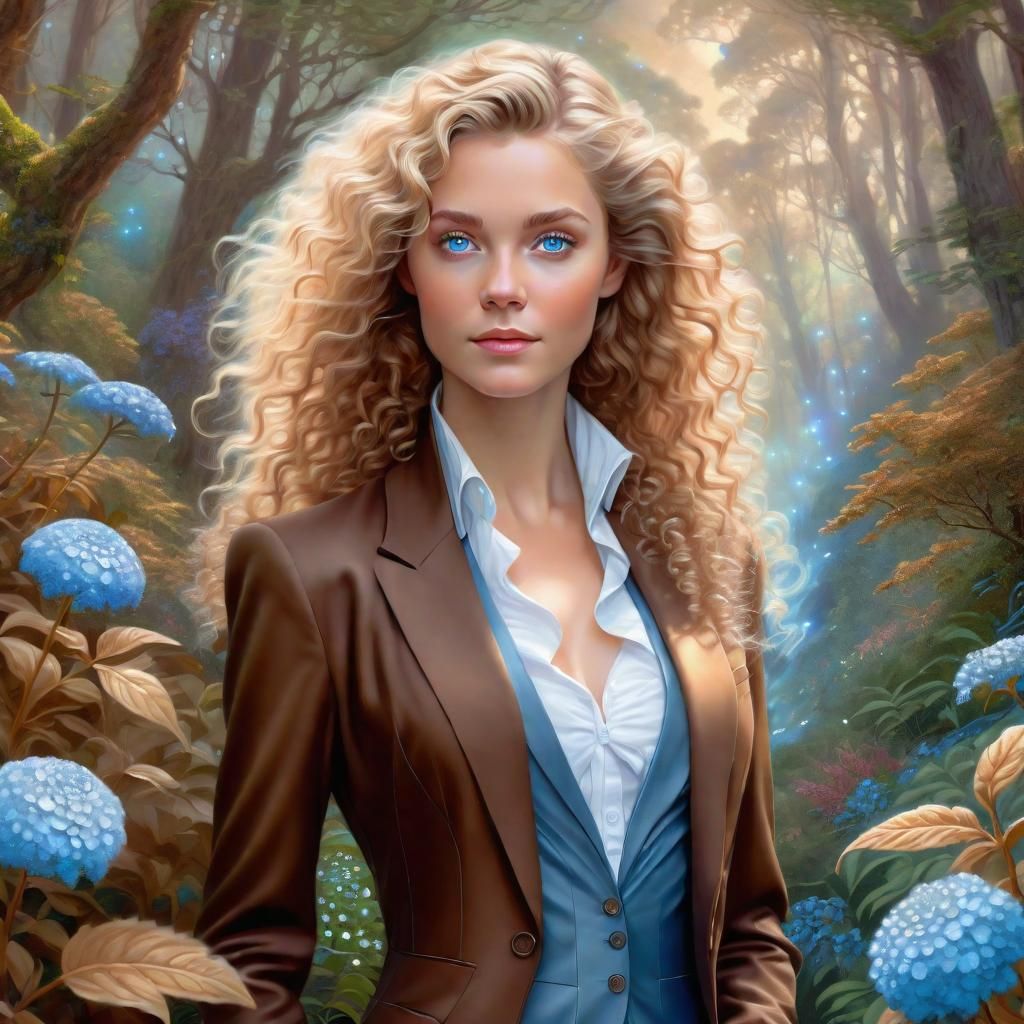 Ethereal Fantasy Portrait of Woman in Pantsuit