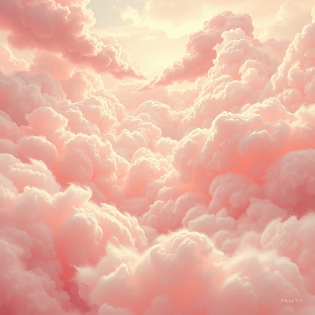 Surreal Pink Landscape in Whimsical Art Style