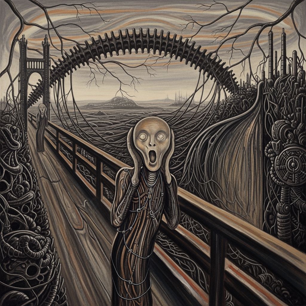 Biomechanical Scream: Giger-Inspired Cyber-Organic Nightmare