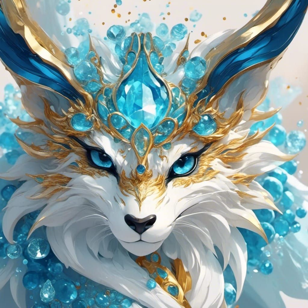 Cute Blue Dragon in Water: Cinematic Digital Painting