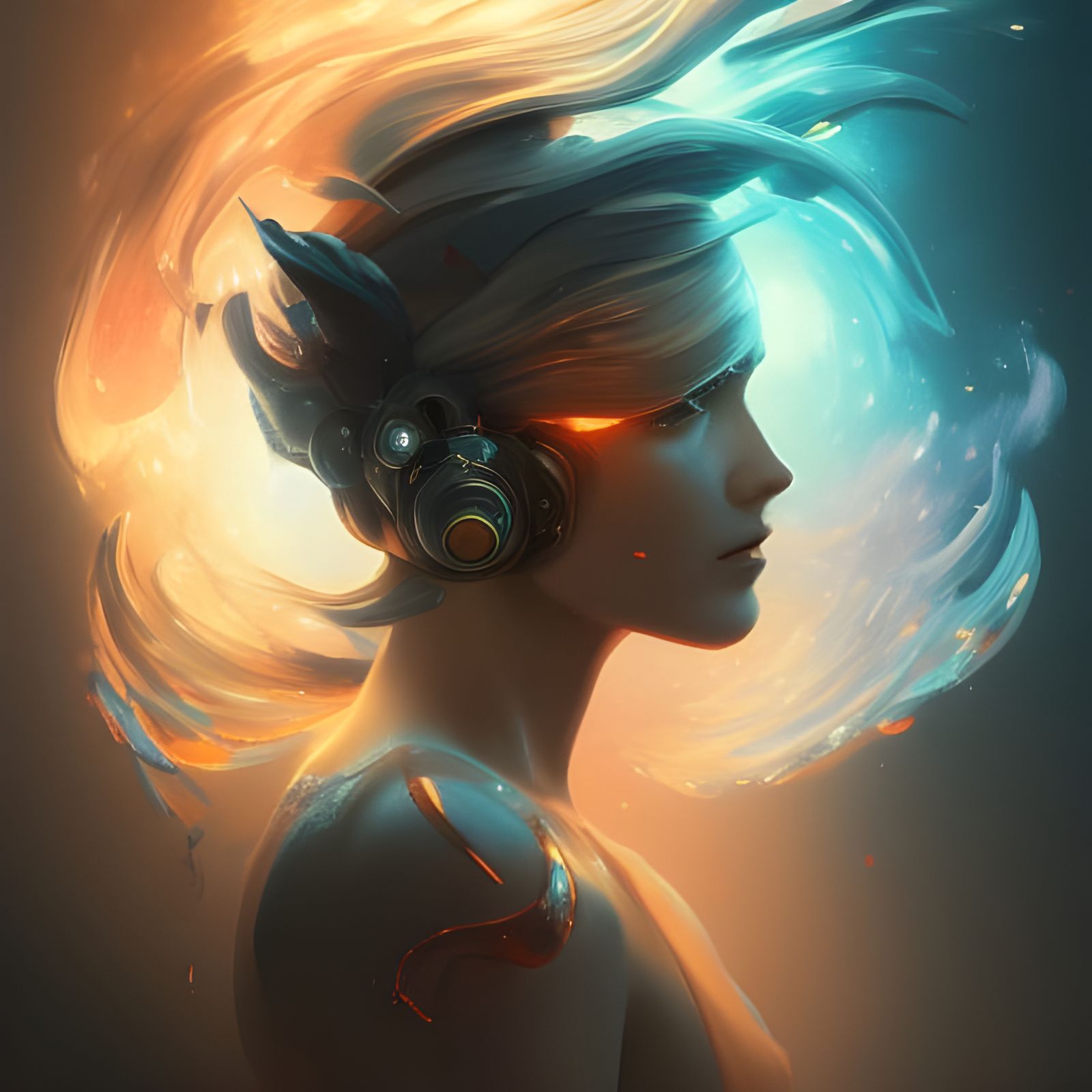 Explosive Elemental Portrait in 8K Resolution