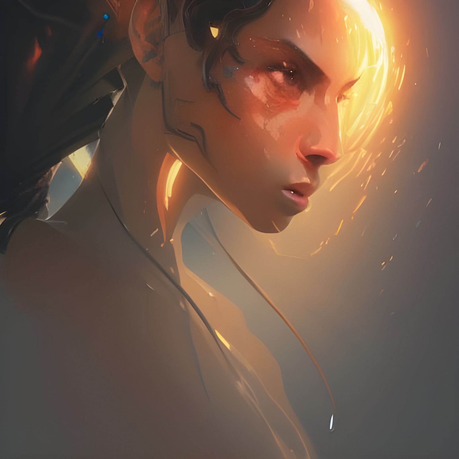 Explosive Fire Elemental Portrait in Hyperdetailed Style