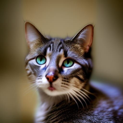Hyperrealistic Cat Portrait in Sharp Focus