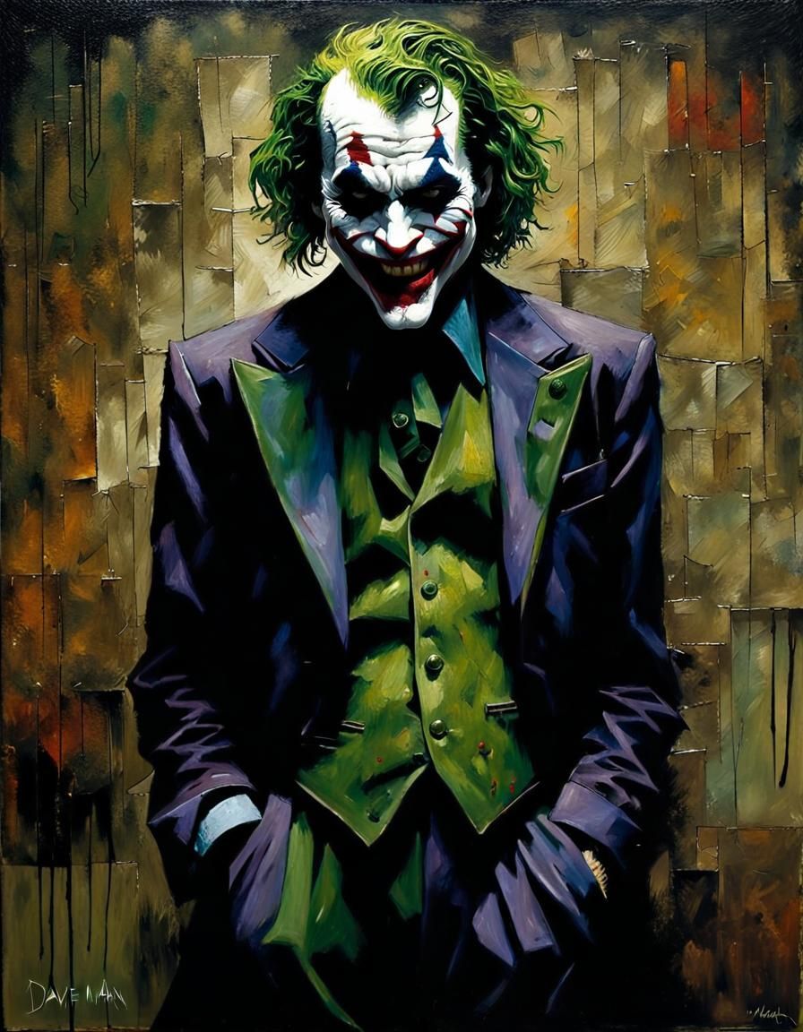 Sinister Joker Impasto Portrait in Hyperrealistic Style