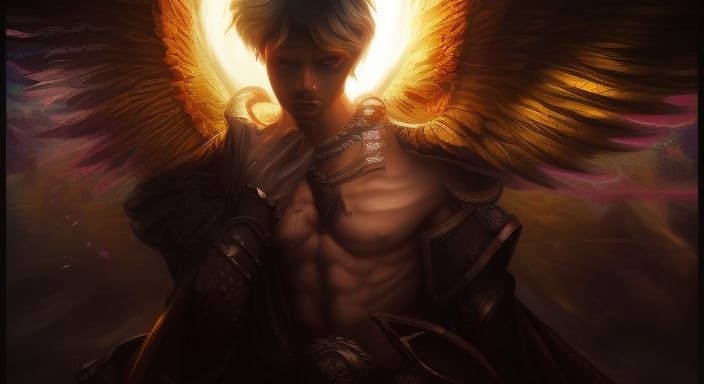Detailed Male Angel Fantasy Concept Art
