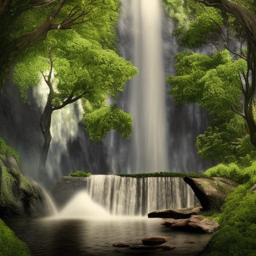 Hyper-Realistic Waterfall Concept Art in Unreal Engine