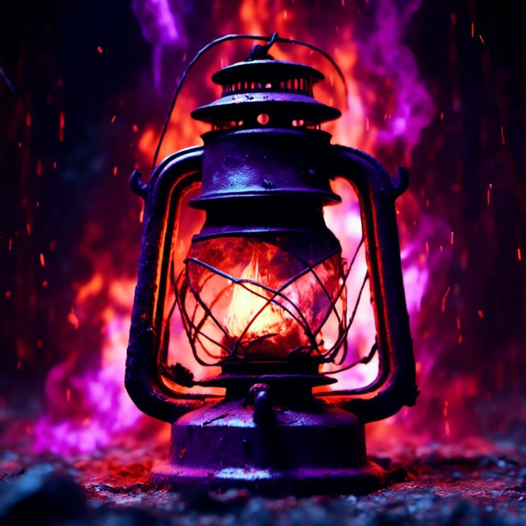 Infernal Lantern with Demonic Purple Flame