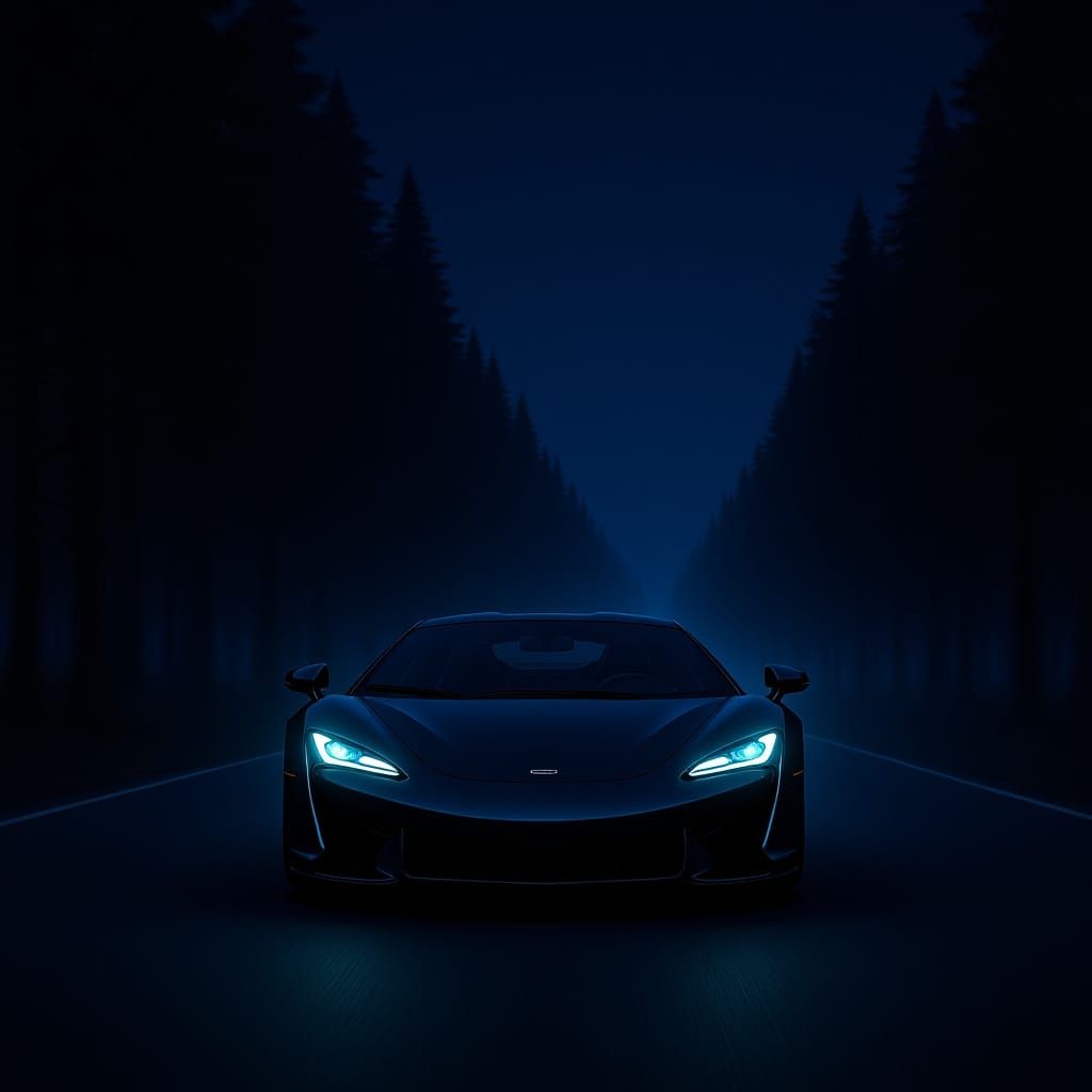 Sleek Car Speeds Down Highway in Futuristic Style