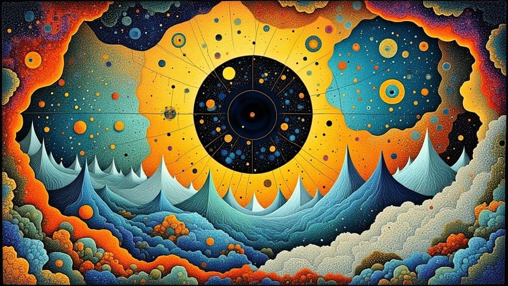 Cosmic Dreamscape in Vibrant Oil Paint